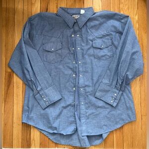 XXXL Bellecraft Chambray Western snap-button shirt